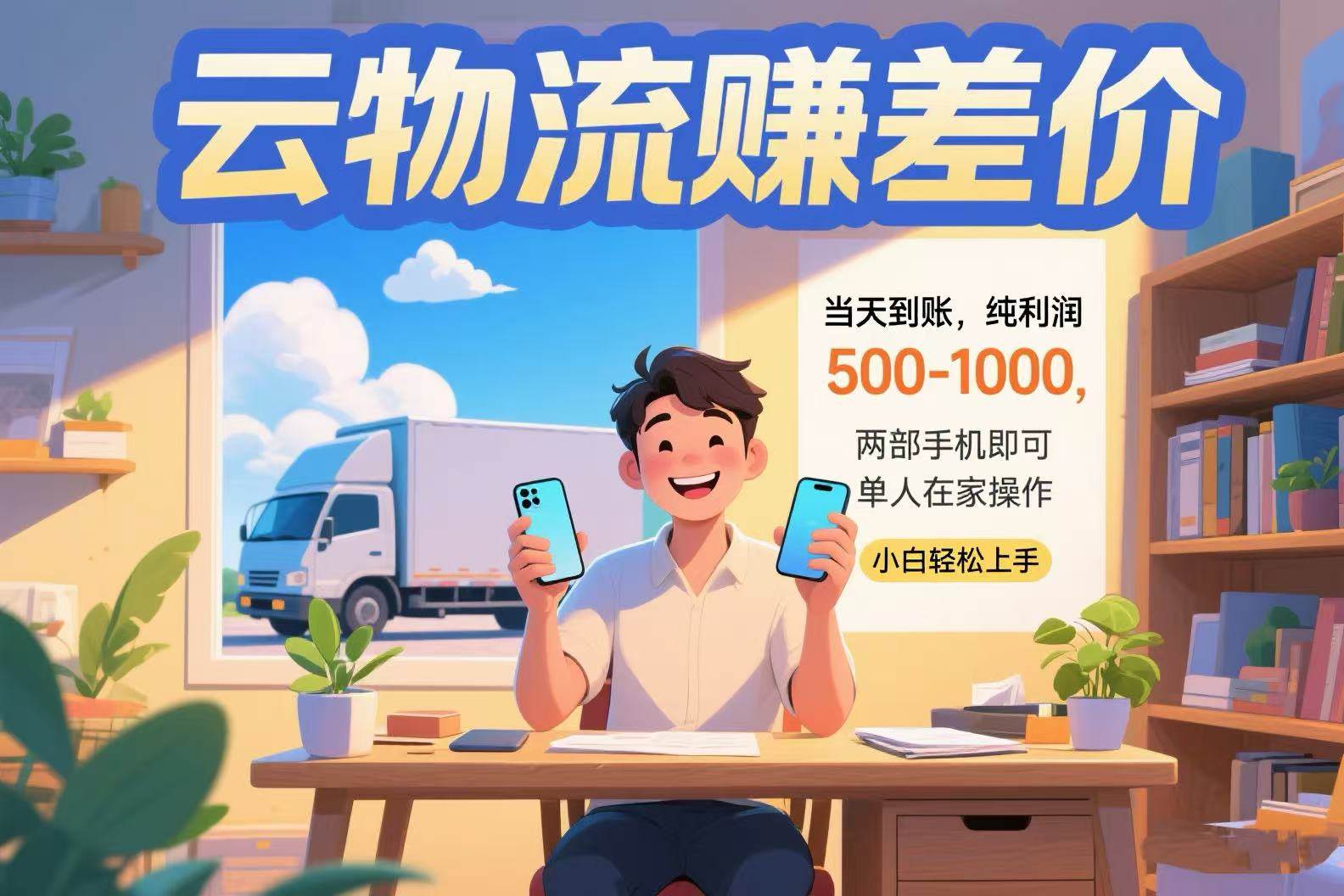 （15492期）云物流赚差价 当天到账纯利润500-1000 两部手机即可 可单人在家操作 小…网赚项目-副业赚钱-互联网创业-资源整合AI网赚