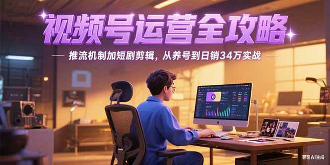 （15217期）2025视频号运营全攻略，推流机制加短剧剪辑，从养号到日销34万实战网赚项目-副业赚钱-互联网创业-资源整合AI网赚
