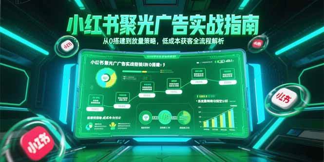 （15248期）小红书聚光广告实战指南，从0搭建到放量策略，低成本获客全流程解析网赚项目-副业赚钱-互联网创业-资源整合AI网赚