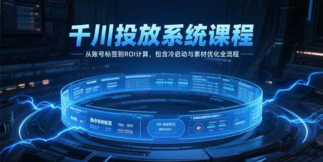 （15263期）千川投放系统课程，从账号标签到ROI计算，包含冷启动与素材优化全流程网赚项目-副业赚钱-互联网创业-资源整合AI网赚