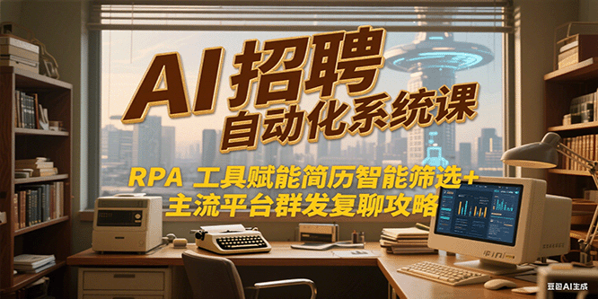 AI招聘自动化系统课，RPA工具赋能简历智能筛选+主流平台群发复聊全攻略网赚项目-副业赚钱-互联网创业-资源整合AI网赚